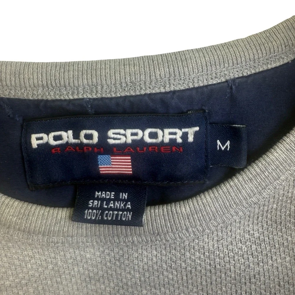 Polo Sport Ralph Lauren T-Shirt Men M Gray Excellent Embroidered Logo Cotton